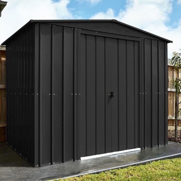 lotus88ag 8x8 lotus anthracite grey metal shed insitu1 min 1